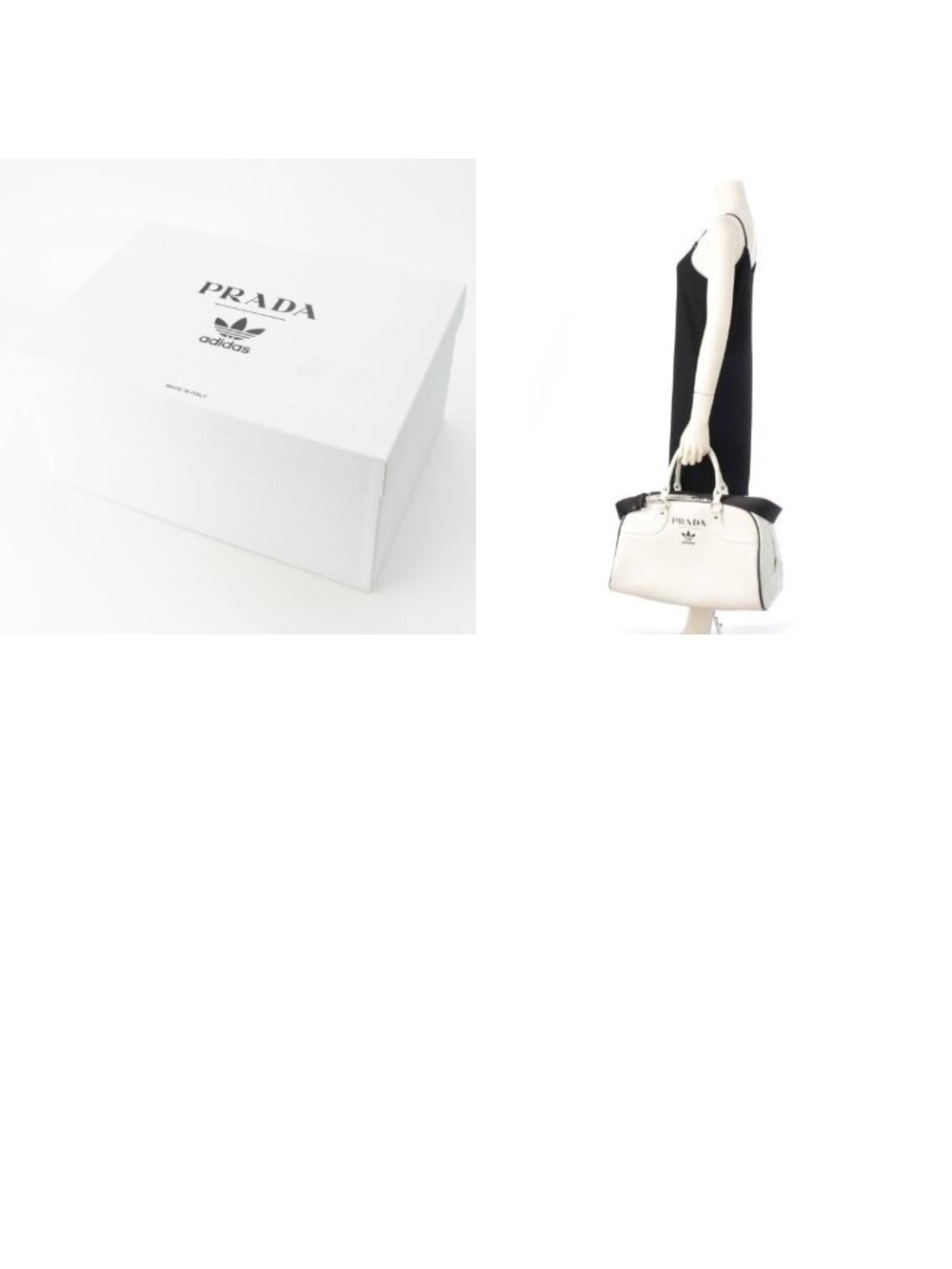 Prada Adidas City Calfskin Leather World Limited 700 Pieces Logo Boston Bag - Picture 10 of 10